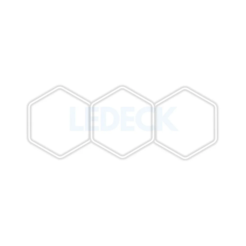 Lumină LED Hexagonală Profesională Aluminiu– 3 Module 440mm 98x244CM – Service Auto, Detailing, Ateliere, Spații Comerciale [2]