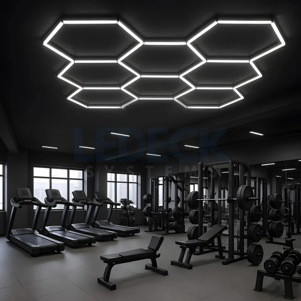 Lumină LED Hexagonală Profesională Aluminiu - 8 Module 568mm 299x315CM - Service Auto, Detailing, Ateliere, Spații Comerciale [5]