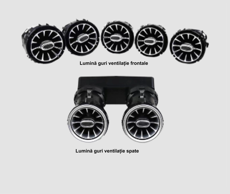 Mercedes Benz - Lumini ambientale dedicate Mercedes-Benz C Class W205 2015-2021, RGB Acrilice 7 in 1 Statice cu efect RGB, Control din Display original