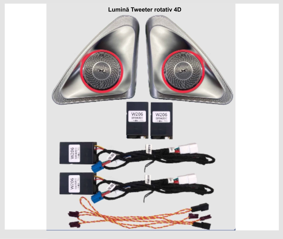 Mercedes Benz - Lumini ambientale dedicate Mercedes-Benz C CLASS W206 2022-2025, RGB Acrilice 2 in 1 Statice cu efect RGB, Control din Aplicatie Bluetooth / Display original / Buton