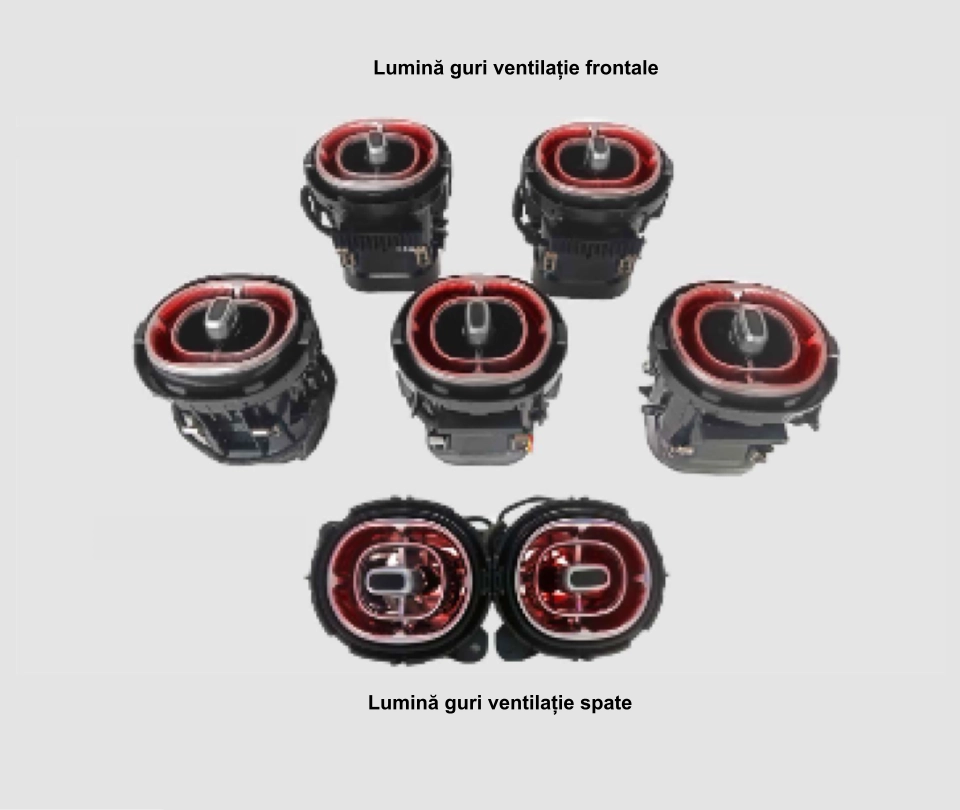 Mercedes Benz - Lumini ambientale dedicate Mercedes-Benz C CLASS W206 2022-2025, RGB Acrilice 7 in 1 Statice cu efect RGB, Control din Aplicatie Bluetooth / Display original / Buton