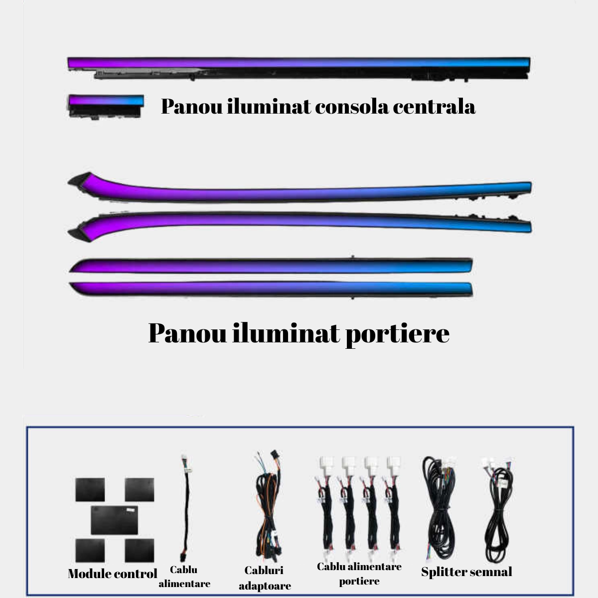 Mercedes Benz - Lumini ambientale dedicate mercedes-Benz S Class W223 2021-2024, RGB Acrilice 12 in 1 Dinamice cu efect symphony, Control din Aplicatie Bluetooth