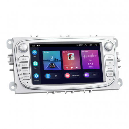 Fiesta (2004 - 2009) - Navigatie Dedicata Ford Focus, Mondeo,C-Max, Kuga, 7inch, 4Gb Ram, 64Gb stocare, Carplay, Argintiu