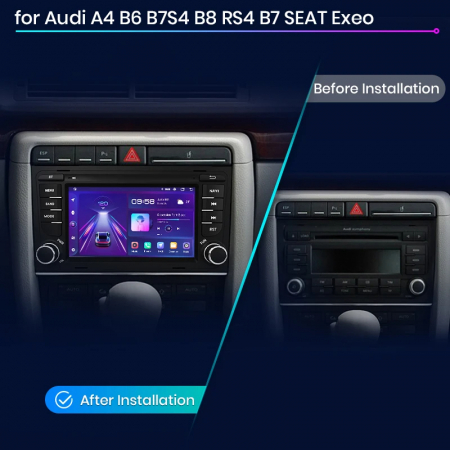 Navigatie Android Dedicata Audi A4 B6/B7 (2001 - 2008), 7Inch, 2Gb Ram, 32Gb Stocare, Carplay [4]