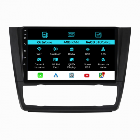 Seria 1 E81/E82/E87/E88 (2005 - 2013) - Navigatie Dedicata Bmw Seria 1 E82/E88/E81/E87 (2004-2011), 9Inch, 4Gb Ram, 64Gb Stocare, CarPlay