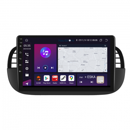 Navigatie Android Dedicata Fiat 500 (2007 - 2015), 9Inch, 4Gb Ram, 64Gb Stocare, Bluetooth, WiFi, Carplay [3]