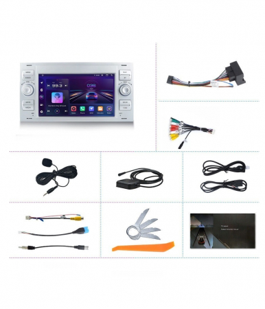 Navigatie Dedicata Ford, 7Inch, 4Gb Ram, 64Gb stocare, Carplay, Argintiu [8]