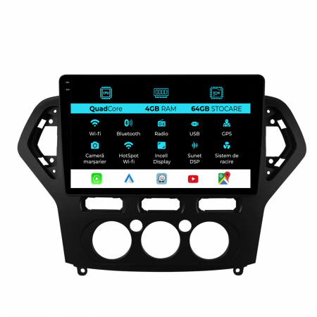 Mondeo (2007 - 2014) - Navigatie Dedicata Ford Mondeo (2007-2014),QuadCore, 10Inch, 4Gb Ram, 64Gb Stocare, Carplay