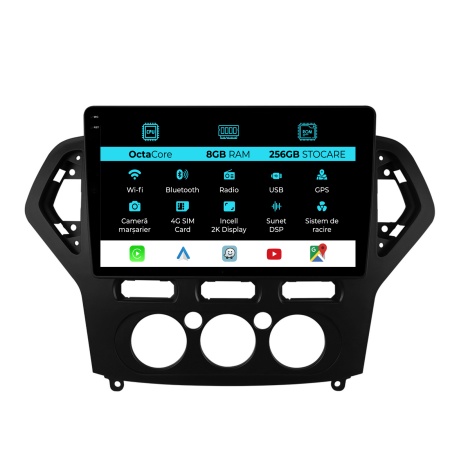 Mondeo (2007 - 2014) - Navigatie Android Dedicata Ford Mondeo (2007-2014), 2K, 8Gb Ram, 256Gb Stocare, Carplay