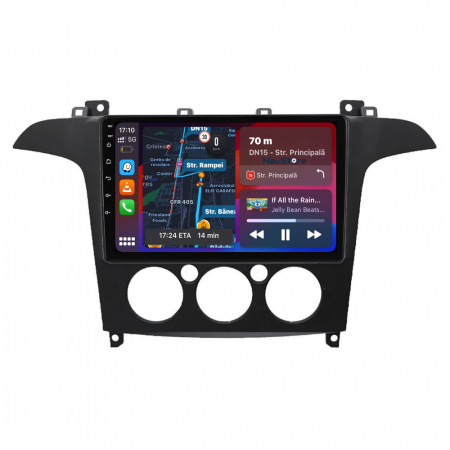 Navigatie Android Dedicata Ford S-Max (2006 - 2015), 9Inch, 2Gb Ram, 64Gb Stocare, Carplay, Clima manuala [1]