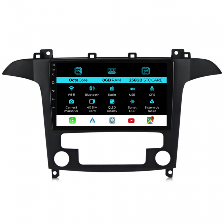 S-MAX (2006 - 2015) - Navigatie Dedicata Ford S-Max (2006 - 2015) 9Inch, 8Gb Ram, 256Gb Stocare, Carplay