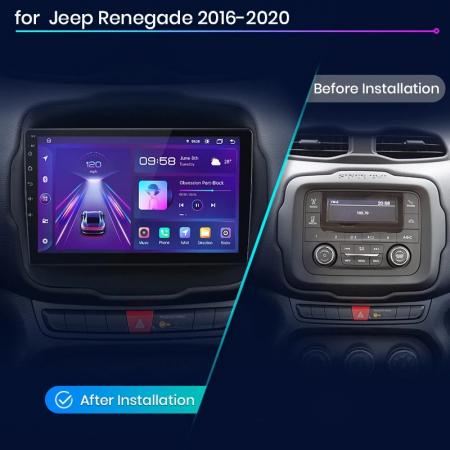 Navigatie Dedicata Jeep Renegade (2016-2020), 9Inch, 6Gb Ram, 128Gb Stocare, Carplay [6]