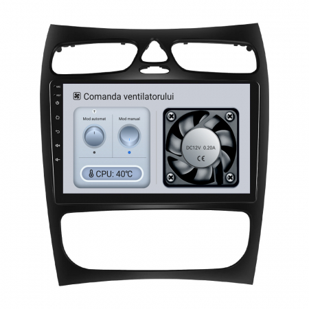 Navigatie Android Dedicata Mercedes Benz C-Class W203 CLK W209 (2000 - 2005), 9Inch, 4Gb Ram, 64Gb Stocare, Bluetooth, WiFi, Carplay [2]
