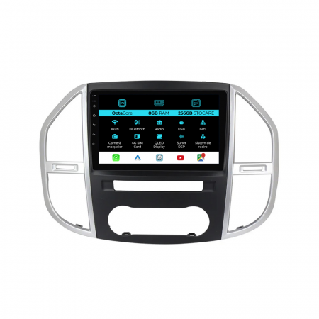 Vito W447 (2014 - 2021) - Navigatie Dedicata Mercedes Vito W447 (2014-2021), 10Inch, 8Gb Ram, 256Gb Stocare, Carplay