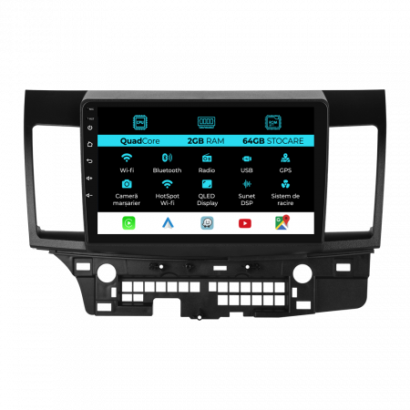 Lancer (2007 - 2013) - Navigatie Android Dedicata Mitsubishi Lancer (2007-2013), 9Inch, 2Gb Ram, 64Gb Stocare, Carplay