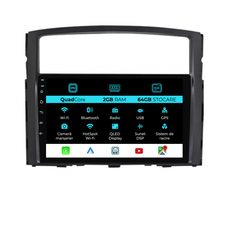 Pajero (2006 - 2014) - Navigatie Dedicata Mitsubishi Pajero (2006 - 2018), 9 Inch, 2Gb Ram, 64Gb stocare, Carplay