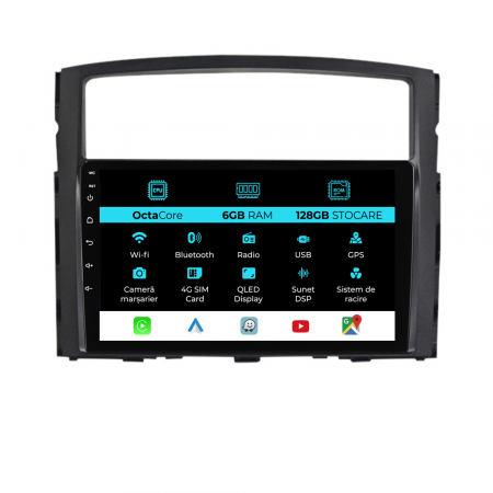 Pajero (2006 - 2014) - Navigatie Dedicata Mitsubishi Pajero (2006 - 2018), 9 Inch, 6Gb Ram, 128Gb stocare, Carplay