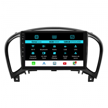 Juke (2010 - 2017) - Navigatie Dedicata Nissan Juke (2010-2017), 9Inch, 6Gb Ram, 128Gb Stocare, Carplay