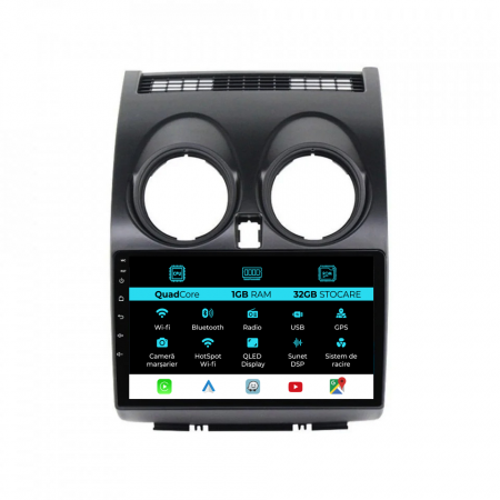 Qashqai J10 (2007-2013) - Navigatie Dedicata Nissan Qashqai J10 (2007-2013), 9Inch, 1Gb Ram, 32Gb Stocare, Carplay