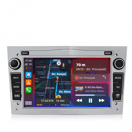 Zafira B (2005 - 2014) - Navigatie Android Dedicata Opel,QuadCore, 7Inch, 4Gb Ram, 64Gb stocare, Carplay, Argintiu