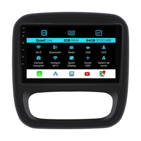 Talento (2015 - 2023) - Navigatie Dedicata Opel Vivaro/Renault Trafic/Fiat Talento (2014 - 2018), 9 Inch, 2Gb Ram, 64Gb stocare, Carplay