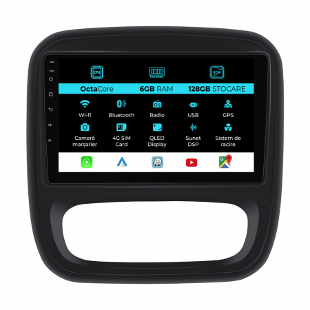 Talento (2015 - 2023) - Navigatie Dedicata Opel Vivaro/Renault Trafic/Fiat Talento (2014 - 2018), 9 Inch, 6Gb Ram, 128Gb stocare, Carplay