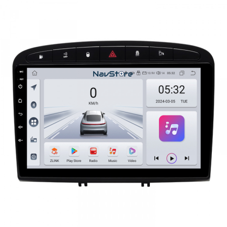 308 (2007 - 2013) - Navigatie Android Dedicata Peugeot 308/408 (2008-2013), 9Inch, 4Gb Ram, 64Gb Stocare, Bluetooth, WiFi, Carplay