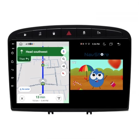 Navigatie Android Dedicata Peugeot 308/408 (2008-2013), 9Inch, 4Gb Ram, 64Gb Stocare, Bluetooth, WiFi, Carplay [7]