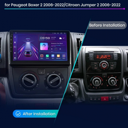 Navigatie Android Dedicata Peugeot Boxter/Fiat Ducato/Citroen Jumper (2006-2022), 9Inch, 2Gb Ram, 64Gb Stocare, Carplay [9]