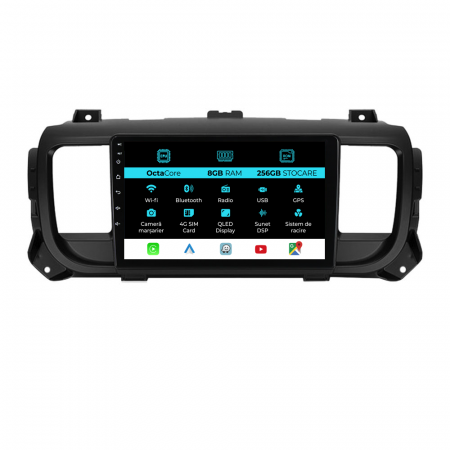 Jumpy 3 (2016 - 2021) - Navigatie Dedicata Peugeot Expert / Citroen Jumpy 3 (2016-2021), 9Inch, 8Gb Ram, 256Gb Stocare, Carplay