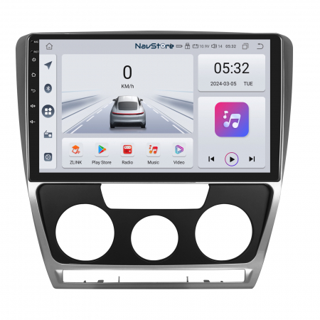Octavia 2 (2004 - 2013) - Navigatie Android Dedicata Skoda Octavia 2 (2004 - 2013), 10Inch, 4Gb Ram, 64Gb Stocare, Bluetooth, WiFi, Carplay