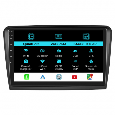Superb 2 (2008 - 2015) - Navigatie Dedicata Skoda Superb 2 (2008-2015), 10Inch, 2Gb Ram, 64Gb Stocare, Carplay