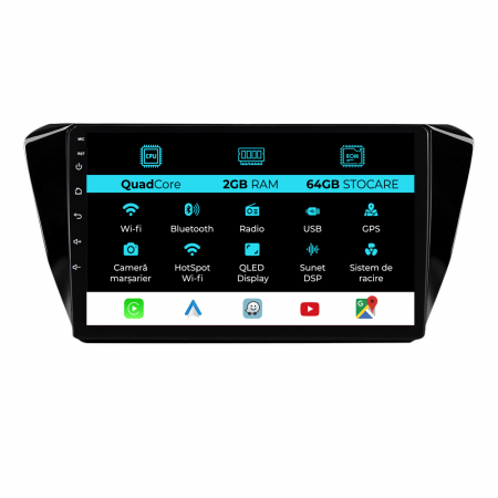 Superb 3 (2015 - 2019) - Navigatie Dedicata Skoda Superb 3 (2015-2019), 10Inch, 2Gb Ram, 64Gb Stocare, Carplay
