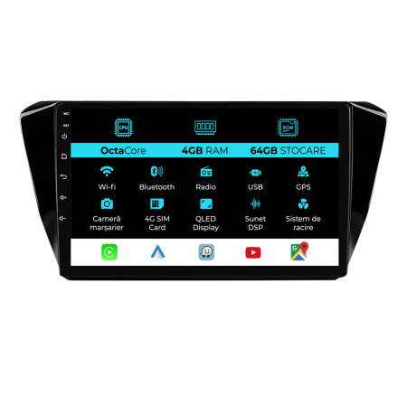 Superb 3 (2015 - 2019) - Navigatie Dedicata Skoda Superb 3 (2015-2019), 10Inch, 4Gb Ram, 64Gb Stocare, Carplay