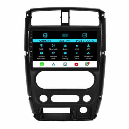 Jimny 3 (2005 - 2019)      - Navigatie Dedicata Suzuki Jimny 3 (2005-2019), 9Inch, 2Gb Ram, 64Gb Stocare, Carplay