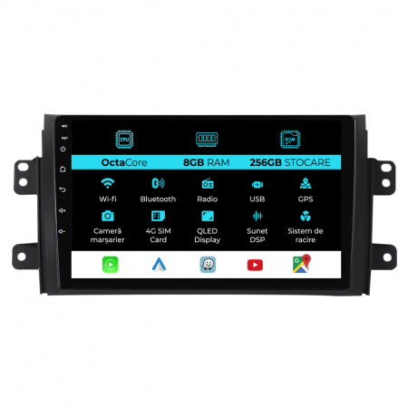 SX4 (2006 - 2014) - Navigatie Dedicata Suzuki SX4 (2006-2012), 9Inch 8Gb Ram, 256Gb Stocare, Carplay