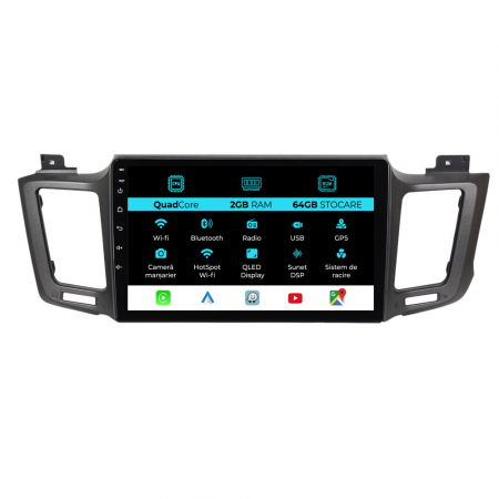 Rav 4 (2012-2018) - Navigatie Dedicata Toyota Rav 4 (2012-2018), 10 Inch, 2Gb Ram, 64Gb Stocare, Carplay