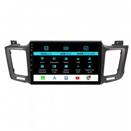 Rav 4 (2012-2018) - Navigatie Dedicata Toyota Rav 4 (2012-2018), 10 Inch, 4Gb Ram, 64Gb Stocare, Carplay