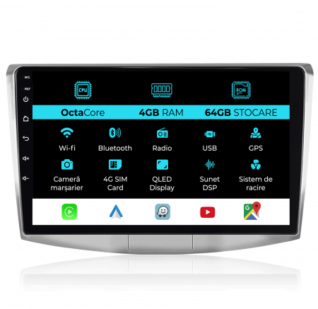 Passat CC (2008 - 2014) - Navigatie Dedicata Volkswagen Passat B6, B7, CC (2005 -2015),10Inch, 4Gb Ram, 64Gb Stocare, Carplay
