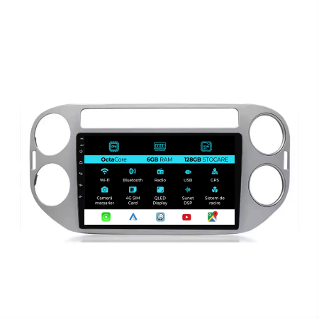 Tiguan (2007 - 2015) - Navigatie Dedicata Volkswagen Tiguan (2006-2016), 9Inch, 6Gb Ram, 128Gb Stocare, Carplay