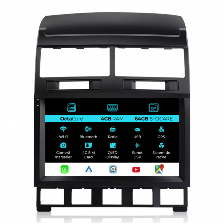 Touareg (2003 - 2010) - Navigatie Dedicata Volkswagen Touareg (2003-2010), 9Inch, 4Gb Ram, 64Gb Stocare, Carplay