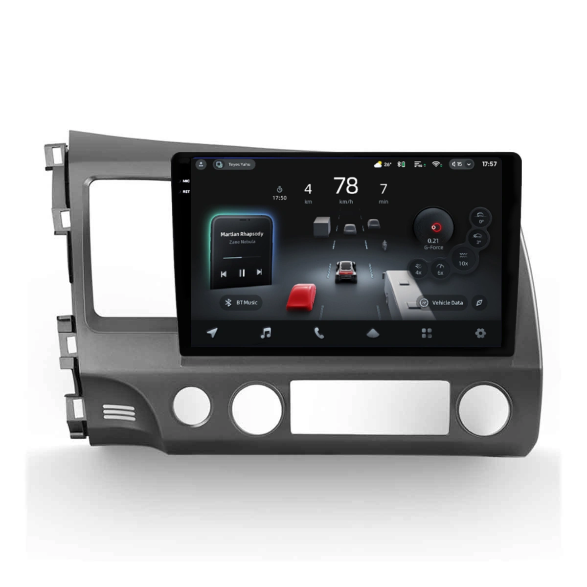 Civic VIII Sedan (2006 - 2011) - Navigatie Auto cu Asistenta AI Teyes CC4 PRO Honda Civic 8 2005-2012 8+128GB 10.36" QLED, Android 13, 5G, 7.1 DSP, CarPlay
