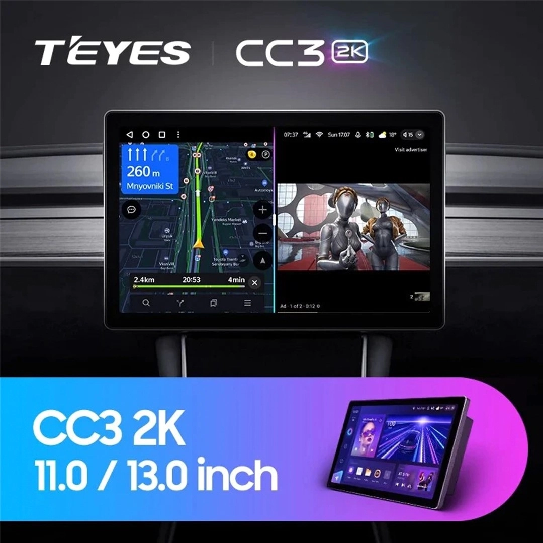 Navigatie Auto Teyes CC3 2K 360 6+128GB 13" QLED Octa-core 2Ghz Android 4G Bluetooth 5.1 DSP [2]