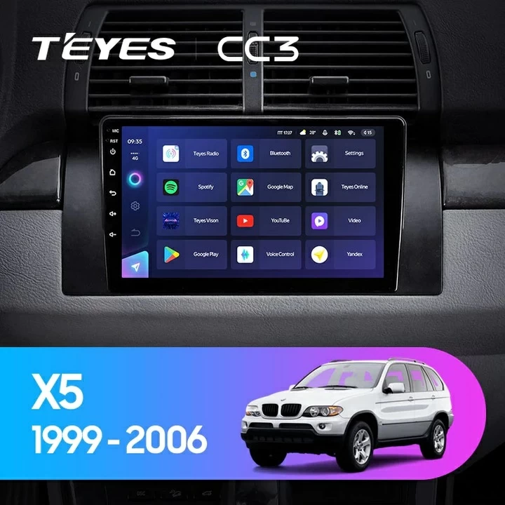 Navigatie Auto Teyes CC3 2K 360° BMW X5 E53 1999-2006 6+128GB 9.5" QLED Octa-core 2Ghz, Android 4G Bluetooth 5.1 DSP [1]