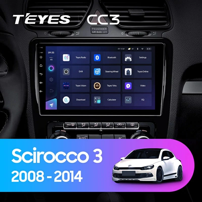 Navigatie Auto Teyes CC3 2K 360 Volkswagen Scirocco 2008-2017 6+128GB 9.5" QLED Octa-core 2Ghz Android 4G Bluetooth 5.1 DSP [1]