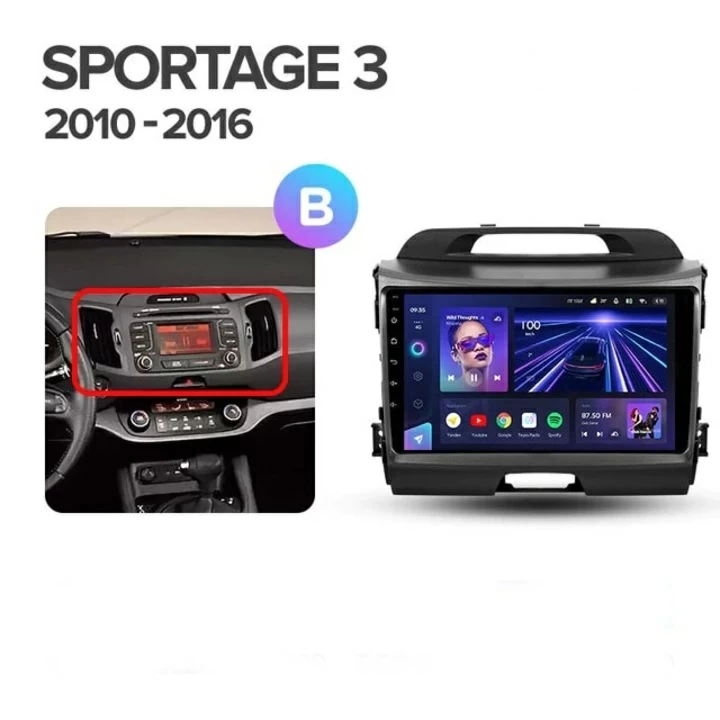 Navigatie Auto Teyes CC3 2K Kia Sportage 3 2010-2016 6+128GB 9.5" QLED Octa-core 2Ghz, Android 4G Bluetooth 5.1 DSP [8]