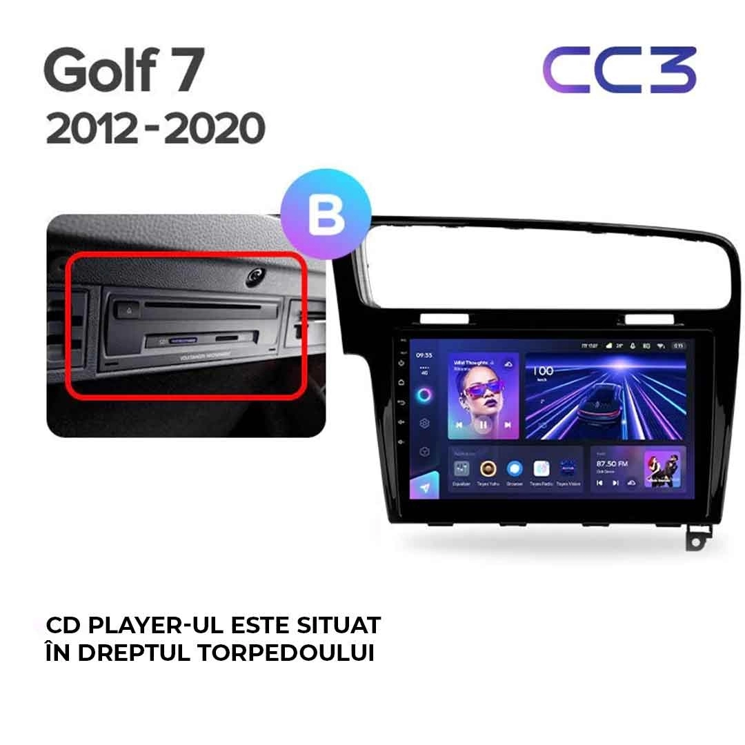 Navigatie Auto Teyes CC3 2K Volkswagen Golf 7 2012-2020 4+64GB 10.36" QLED Octa-core 2Ghz, Android 4G Bluetooth 5.1 DSP [9]
