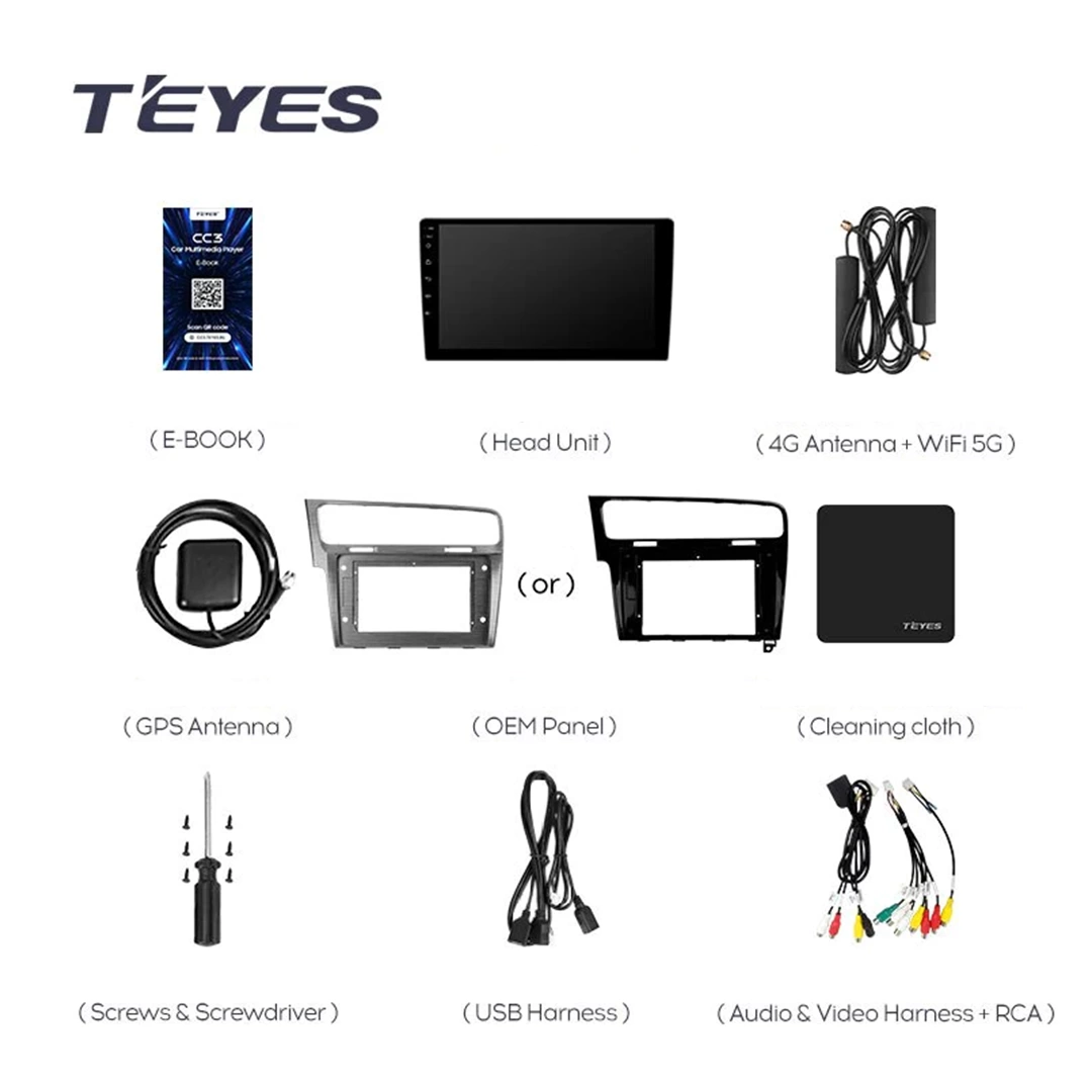 Navigatie Auto Teyes CC3 2K Volkswagen Golf 7 2012-2020 4+64GB 10.36" QLED Octa-core 2Ghz, Android 4G Bluetooth 5.1 DSP [8]