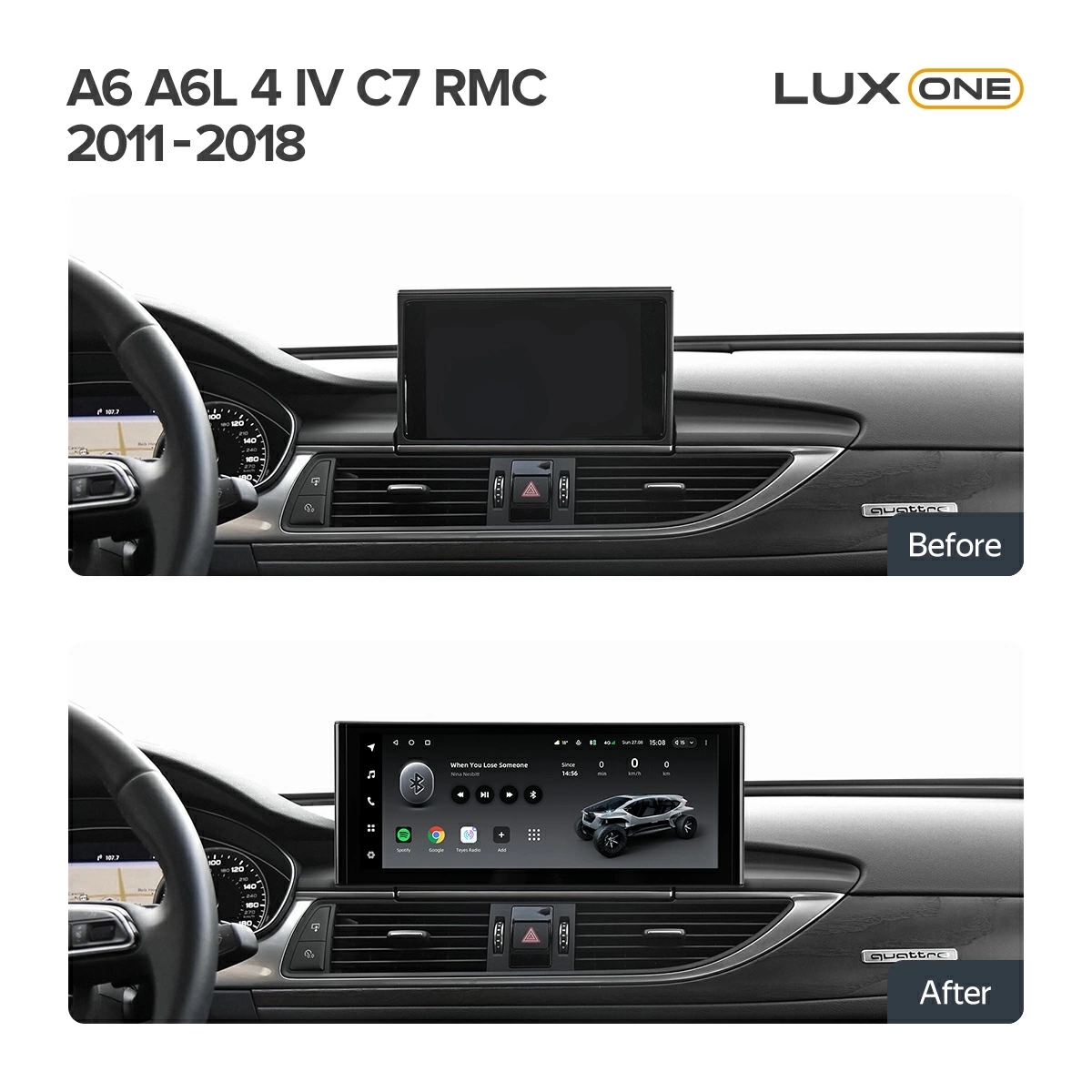 Navigatie Auto Teyes Lux One Audi A6 C7 2012-2018 6+128GB 12.3" IPS Octa-Core 2.0 GHz Android 4G DSP Bluetooth 5.1 [2]