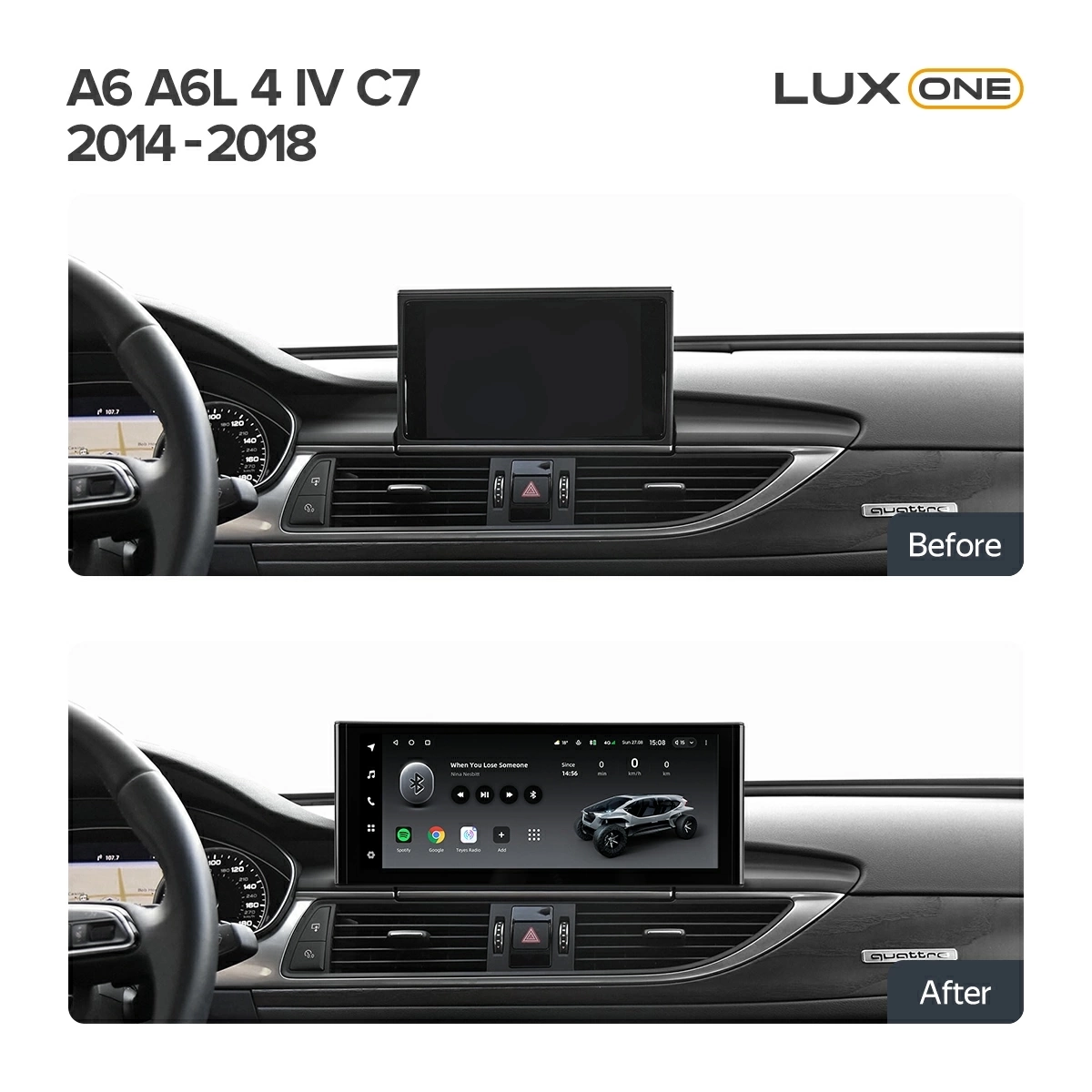 Navigatie Auto Teyes Lux One Audi A6 C7 2014-2018 6+128GB 12.3" IPS Octa-Core 2.0 GHz Android 4G DSP Bluetooth 5.1 [2]